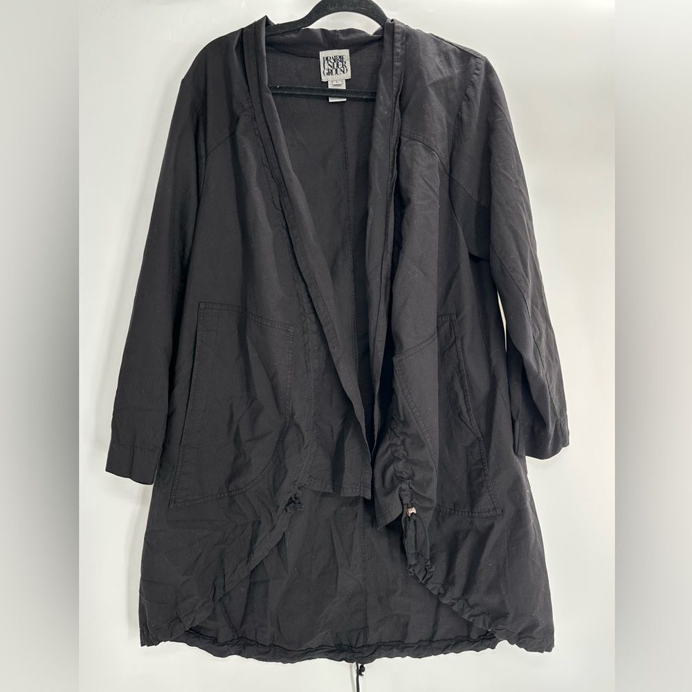 Prairie Underground Black Night Jump Jacket Cardigan Open Lagenlook Size L